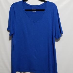Chico's The Ultimate Tee Women 3 XL Royal Blue Short Sleeve Tee